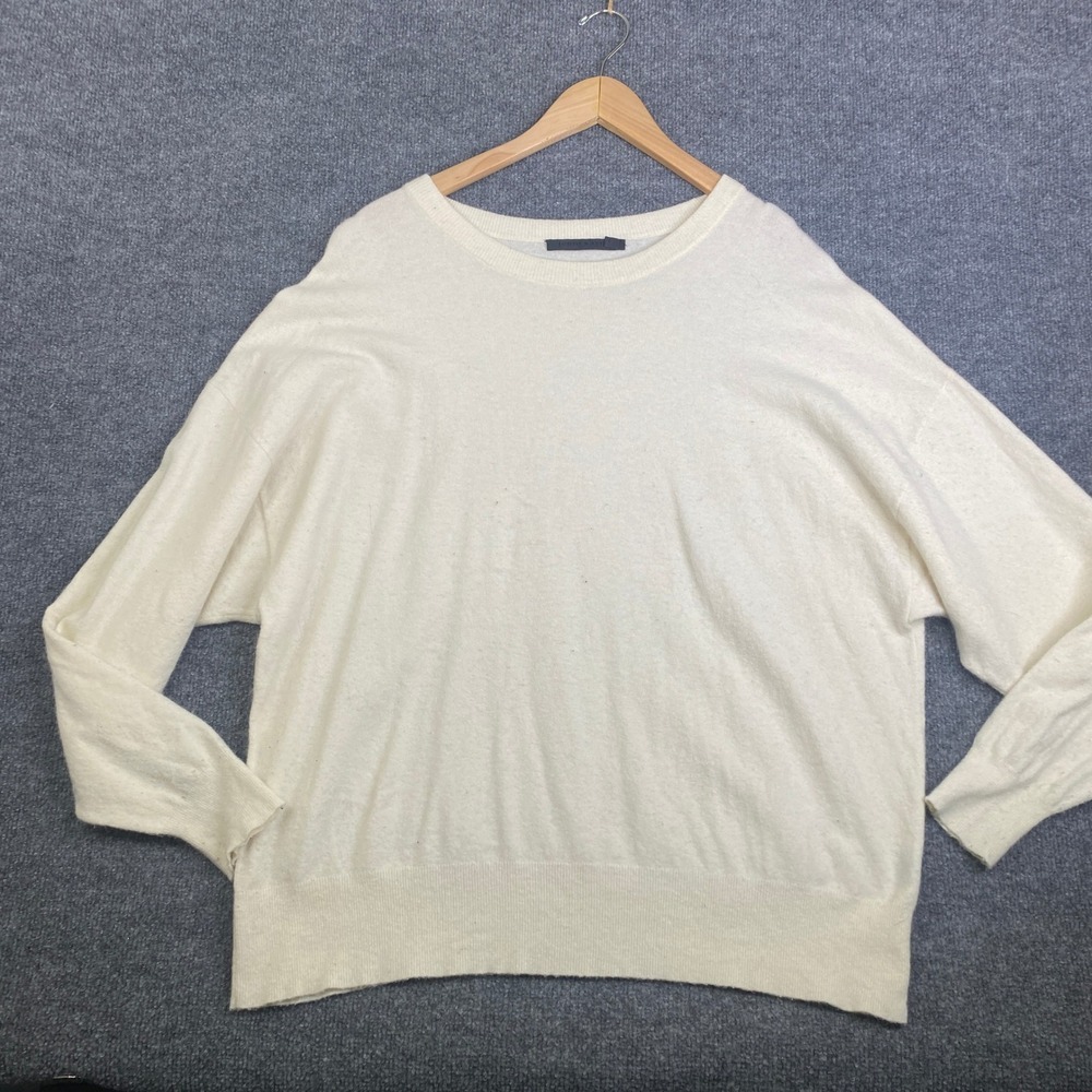 Jenni Kayne Everyday Sweater Ivory Cream Merino Wool Cashmere Blend Size M